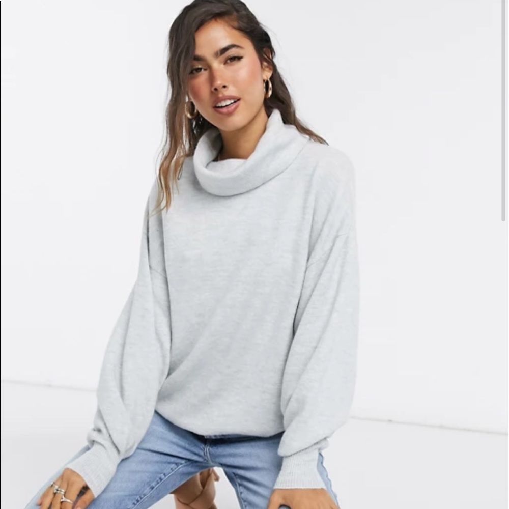 Gray cowl neck sweater